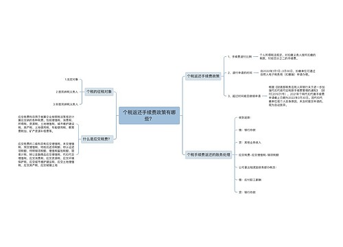 个税返还手续费政策有哪些？