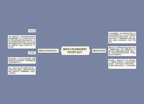 基层会计的出路在哪里？如何提升自己？