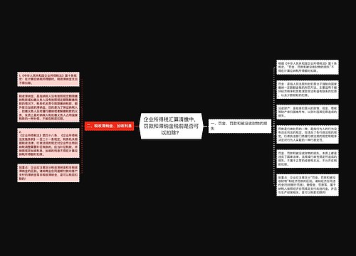 企业所得税汇算清缴中，罚款和滞纳金税前是否可以扣除？