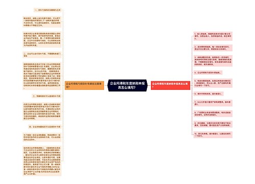 企业所得税年度纳税申报表怎么填写？