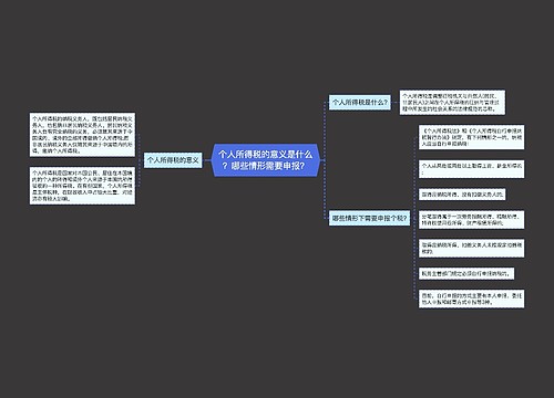 个人所得税的意义是什么？哪些情形需要申报？