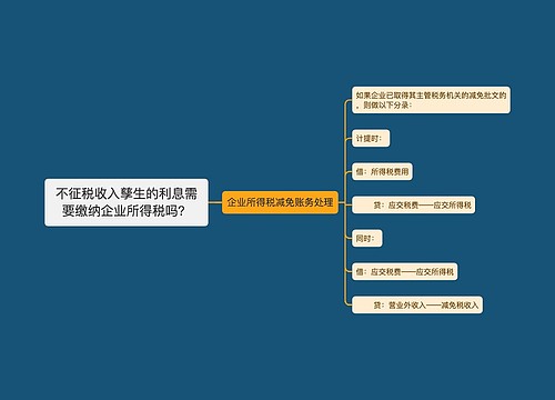 不征税收入孳生的利息需要缴纳企业所得税吗？