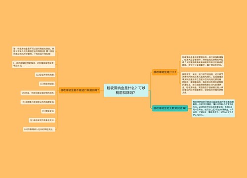 税收滞纳金是什么？可以税前扣除吗？