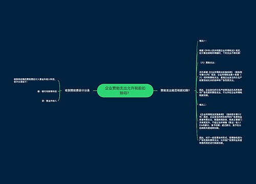 企业赞助支出允许税前扣除吗？