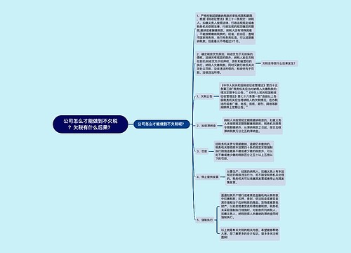 公司怎么才能做到不欠税？欠税有什么后果？