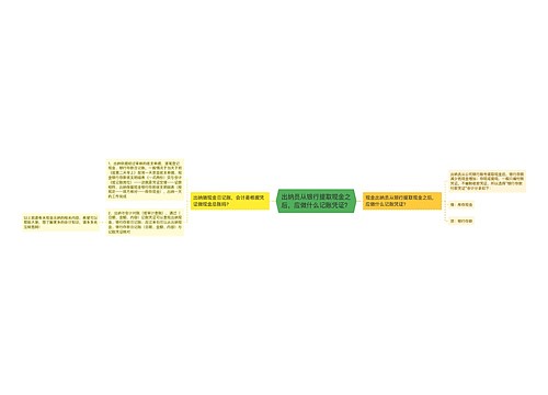 出纳员从银行提取现金之后，应做什么记账凭证？