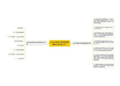 企业所得税汇算清缴需要调整的项目是什么？