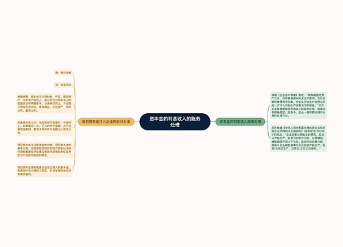 资本金的利息收入的账务处理