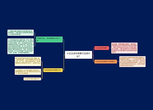 小企业成本核算方法是什么？