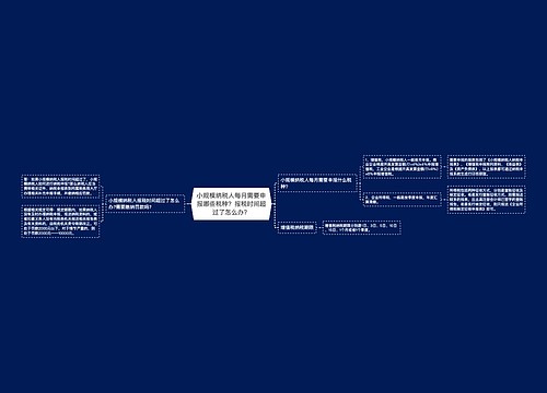 小规模纳税人每月需要申报哪些税种？报税时间超过了怎么办？