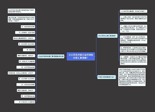 分公司怎样做企业所得税年度汇算清缴？