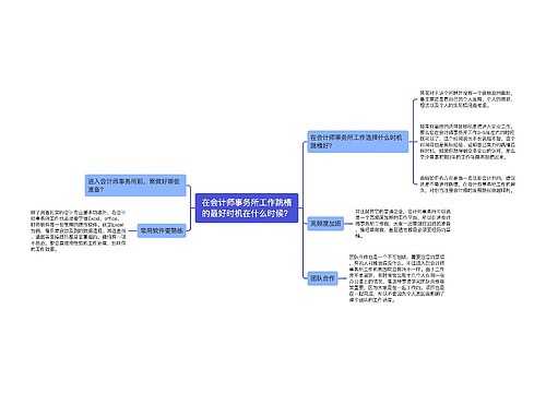 在会计师事务所工作跳槽的最好时机在什么时候？