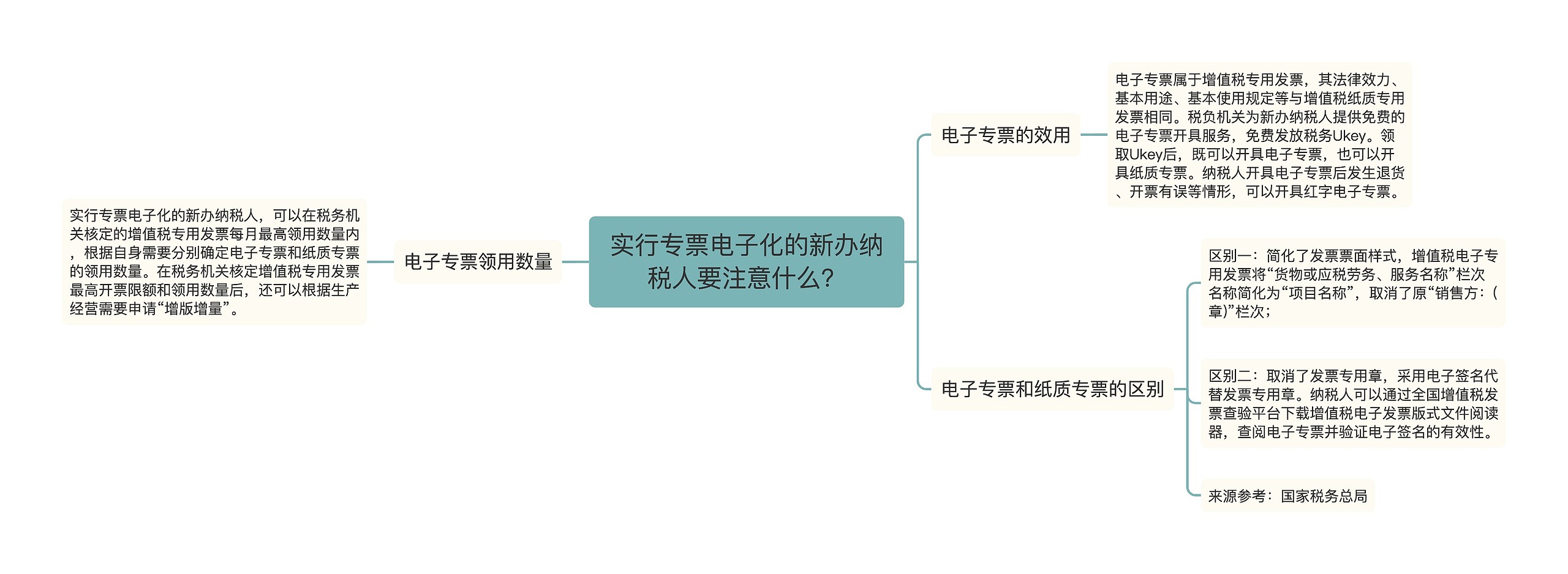 实行专票电子化的新办纳税人要注意什么？思维导图