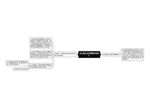 法人股东分红需要交税吗？