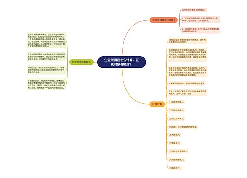 企业所得税怎么计算？征税对象有哪些？