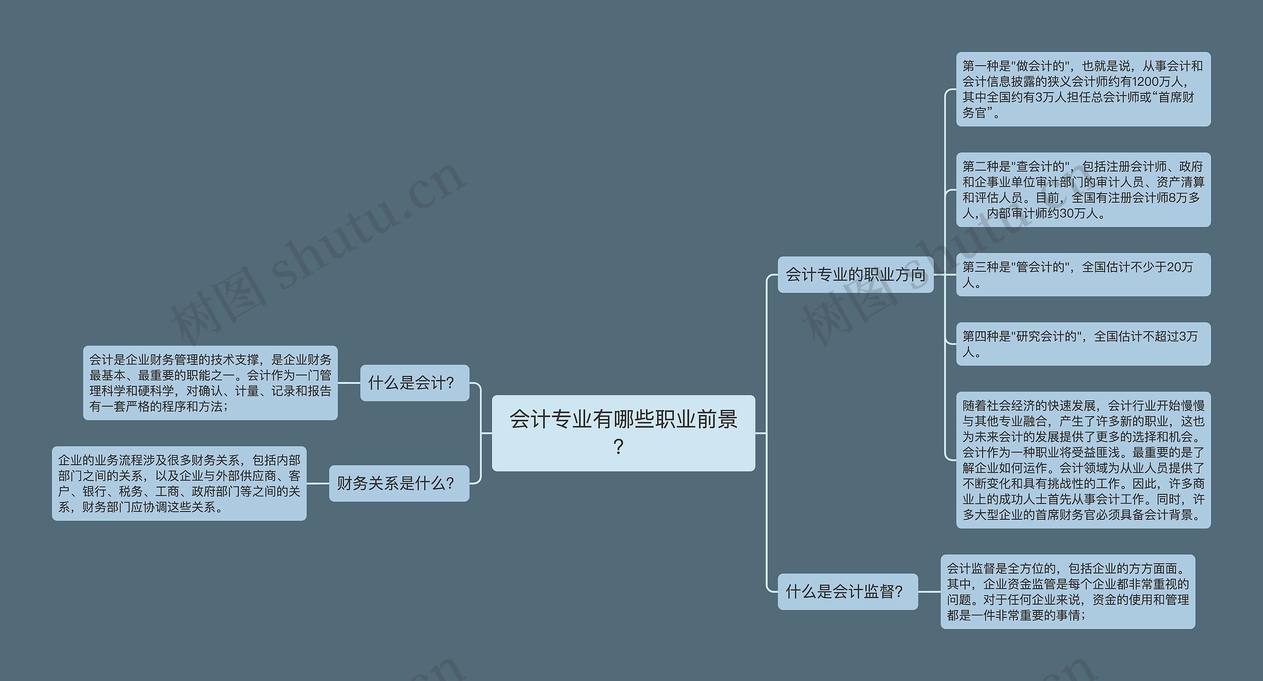 会计专业有哪些职业前景？思维导图