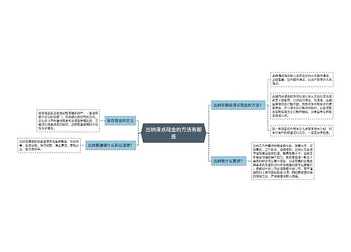 出纳清点现金的方法有哪些