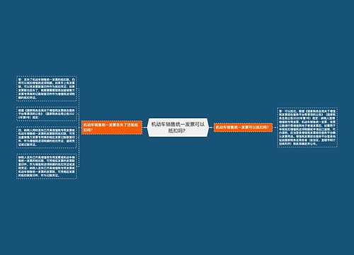 机动车销售统一发票可以抵扣吗？