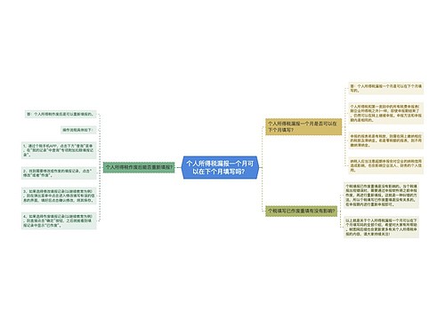 个人所得税漏报一个月可以在下个月填写吗？