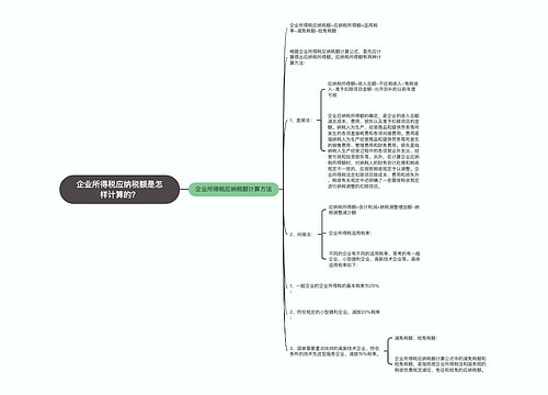 企业所得税应纳税额是怎样计算的？