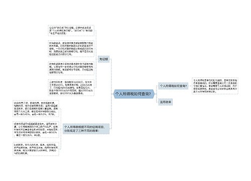 个人所得税如何查询？