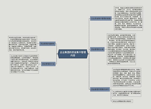 企业集团的资金集中管理内容