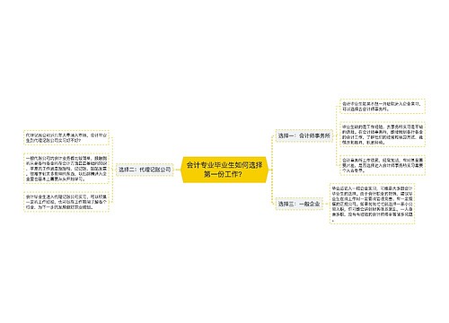 会计专业毕业生如何选择第一份工作？