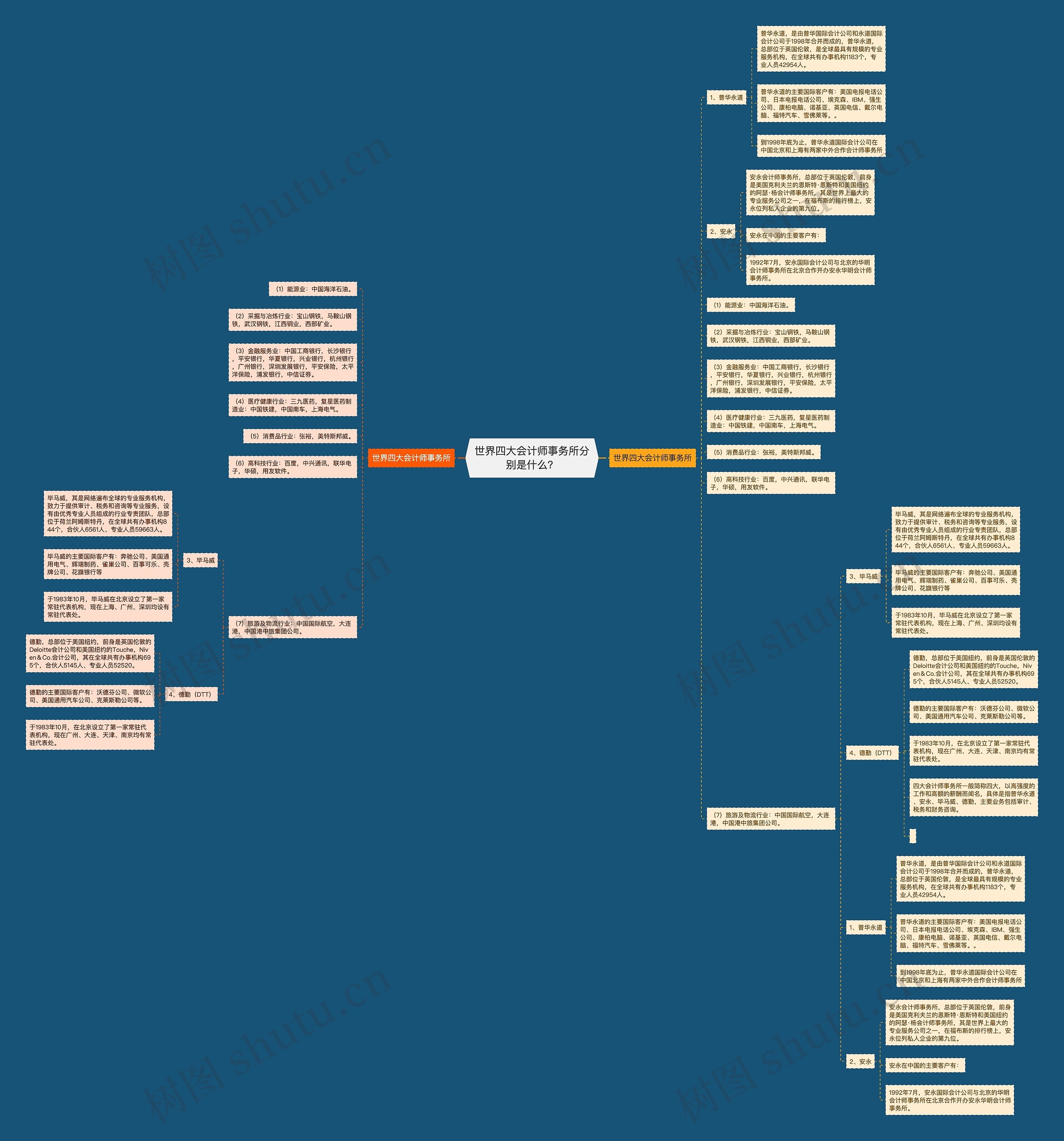 世界四大会计师事务所分别是什么？思维导图