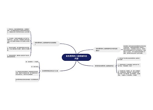 财务费用的二级明细科目内容