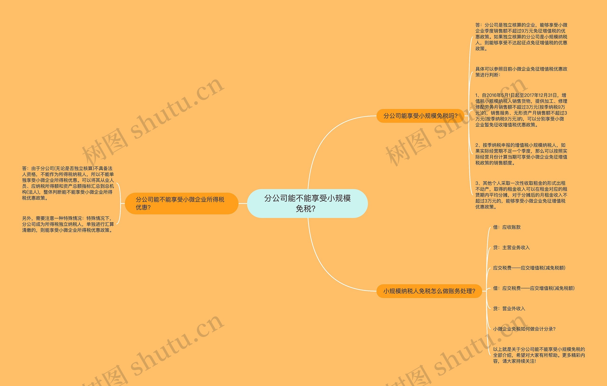 分公司能不能享受小规模免税？