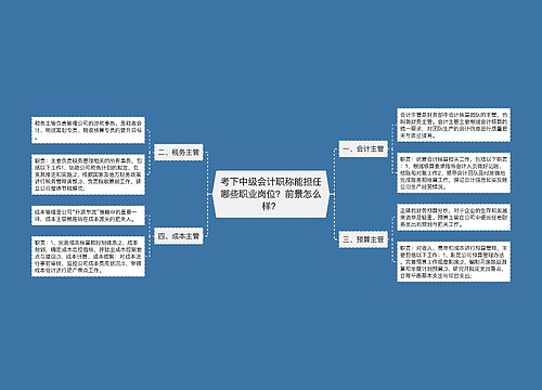 考下中级会计职称能担任哪些职业岗位？前景怎么样？