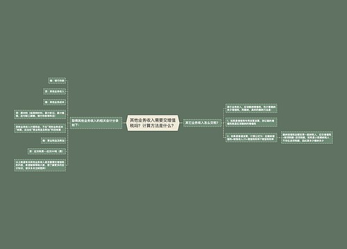 其他业务收入需要交增值税吗？计算方法是什么？