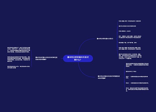 量本利分析的基本关系式是什么？