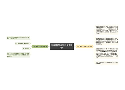 社保滞纳金可以税前扣除吗？