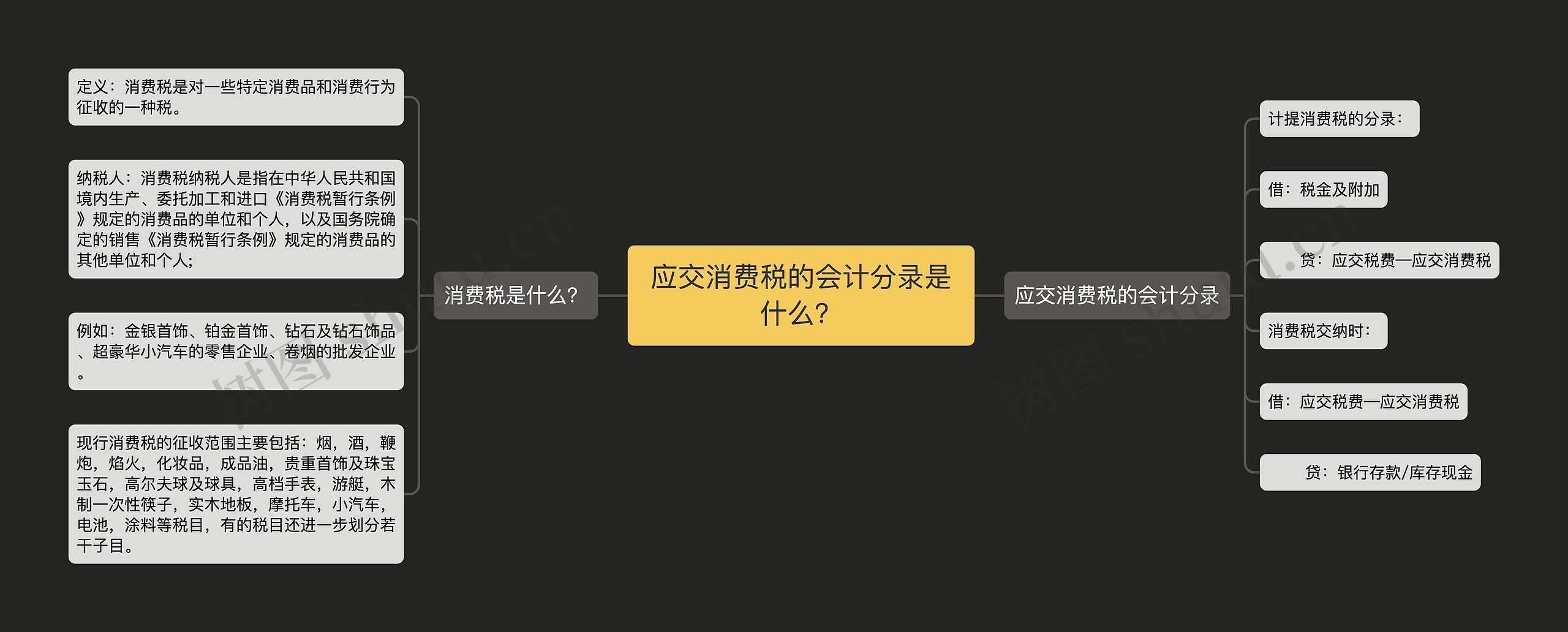 应交消费税的会计分录是什么？思维导图