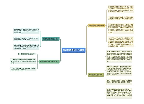 累计减除费用什么意思