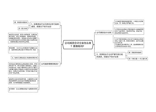 公司减资会计分录怎么做？要缴税吗？思维导图