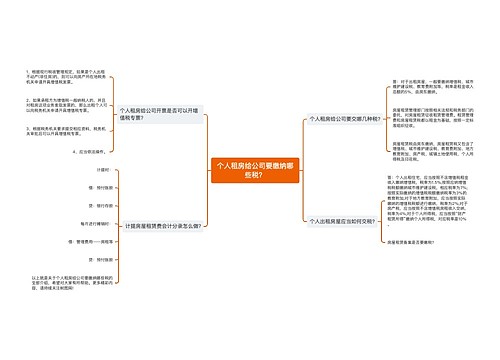 个人租房给公司要缴纳哪些税？