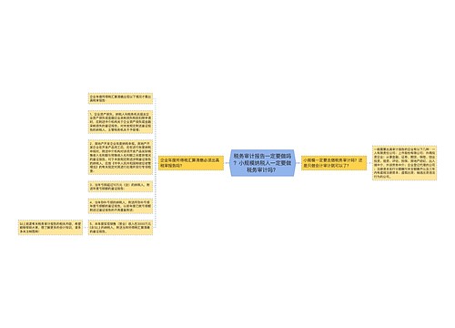 税务审计报告一定要做吗？小规模纳税人一定要做税务审计吗？