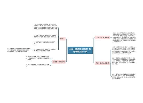 三流一致是什么意思？如何理解三流一致