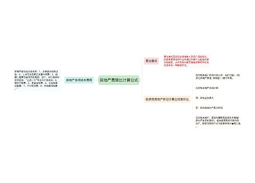 房地产费效比计算公式