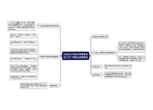 初级会计师能从事哪些岗位工作？附职业发展路线