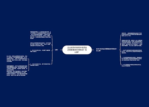 企业收到的政府补助资金还需要缴纳所得税吗？怎么算？