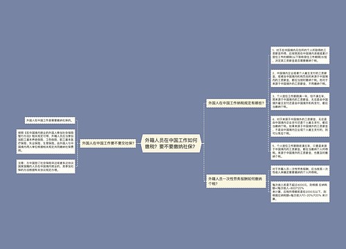 外籍人员在中国工作如何缴税？要不要缴纳社保？