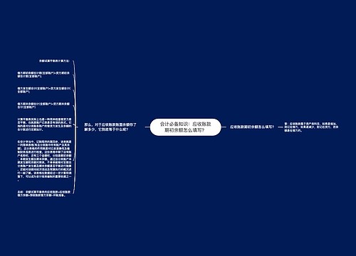 会计必备知识：应收账款期初余额怎么填写？