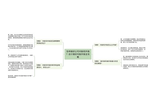 怎样做好公司内账和外账？会计做好内账外账全攻略