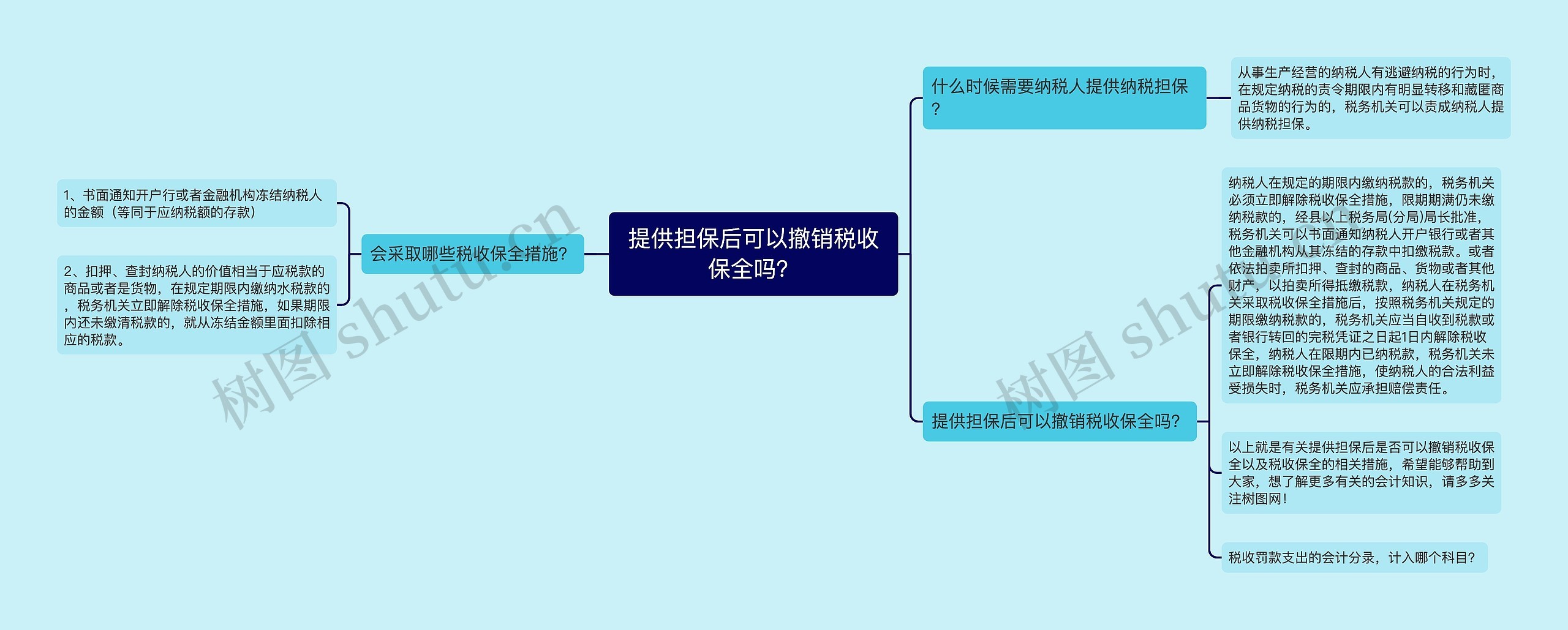 提供担保后可以撤销税收保全吗？思维导图