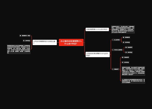 办公室的垃圾清理费计入什么会计科目？