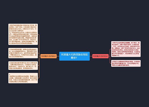 利润最大化的优缺点包括哪些？