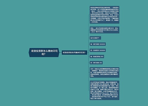  收到投资款怎么缴纳印花税？